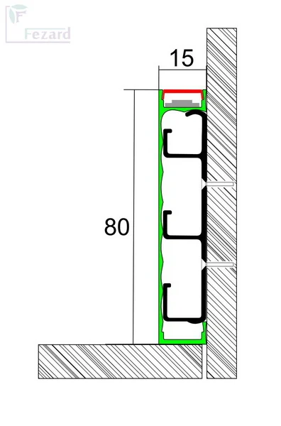 Алюминиевый плинтус Fezard Кабельный ALP-G80-LA Алюминий 80*15*2500 мм в Набережных Челнах