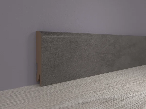Плинтус MDF Bonkeel 24064 Бетон Лофт Графит (100х16х2400 мм) в Набережных Челнах