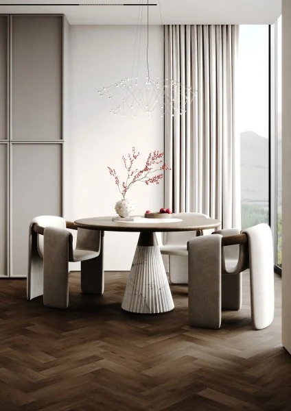 Кварц-виниловая плитка Fargo Herringbone 44-7009-24 Дуб Шварцвальд в Набережных Челнах