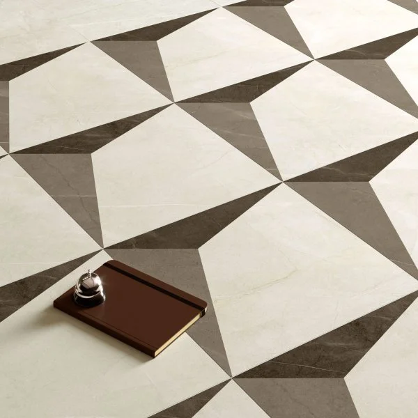 Керамогранит Coliseum Фьямма Уайт Вставка Фрэйм 60х60 (Натуральный и Реттифицированный) в Набережных Челнах