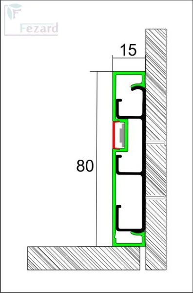 Алюминиевый плинтус Fezard Кабельный ALP-G80-LF Алюминий 80*15*2500 мм в Набережных Челнах