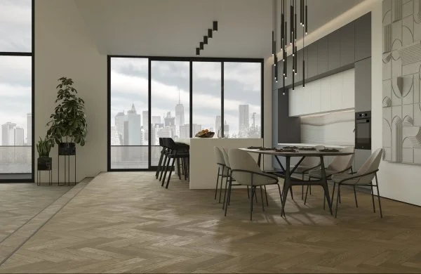 Паркетная доска Quartz Parquet Английская Ёлка Дуб Карельский 33-419 в Набережных Челнах