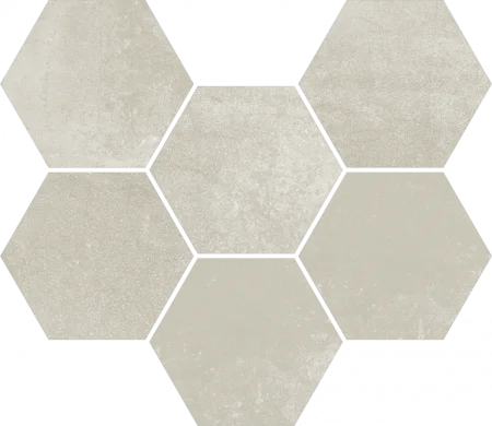 Керамогранит Coliseum Экспо Уайт Мозаика Гексагон (Натуральная, 25х29) в Набережных Челнах