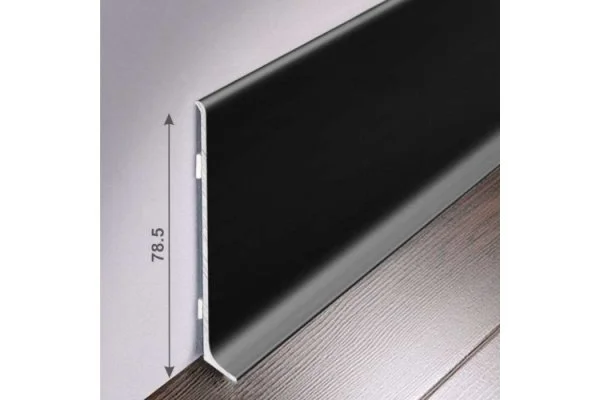 Алюминиевый плинтус Bonkeel ПЛ80 515л Черный (78,5х11,2х2500мм) в Набережных Челнах